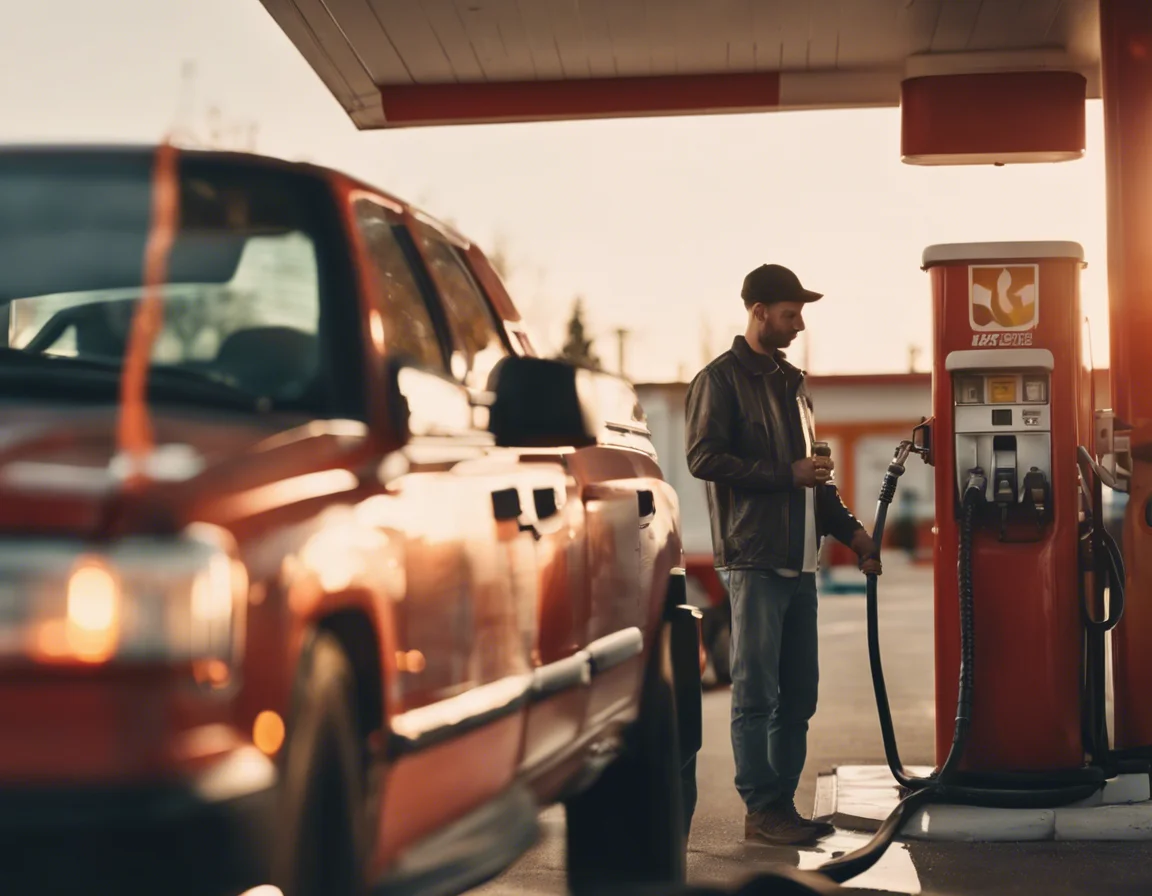 En la gasolinera!