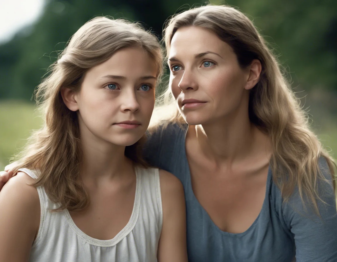 Madre e hija nudistas