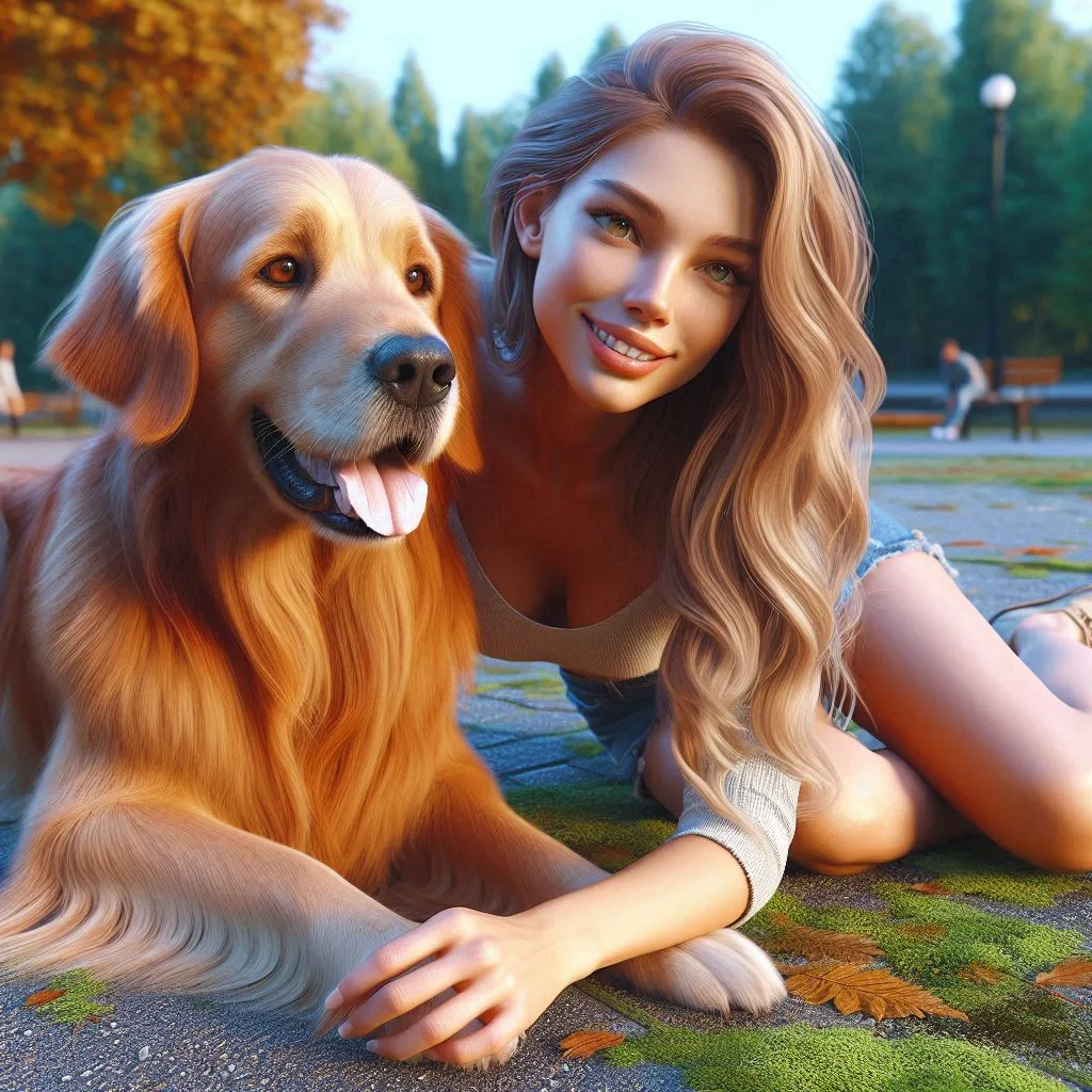 Mi perro Teddy, mi prima y yo