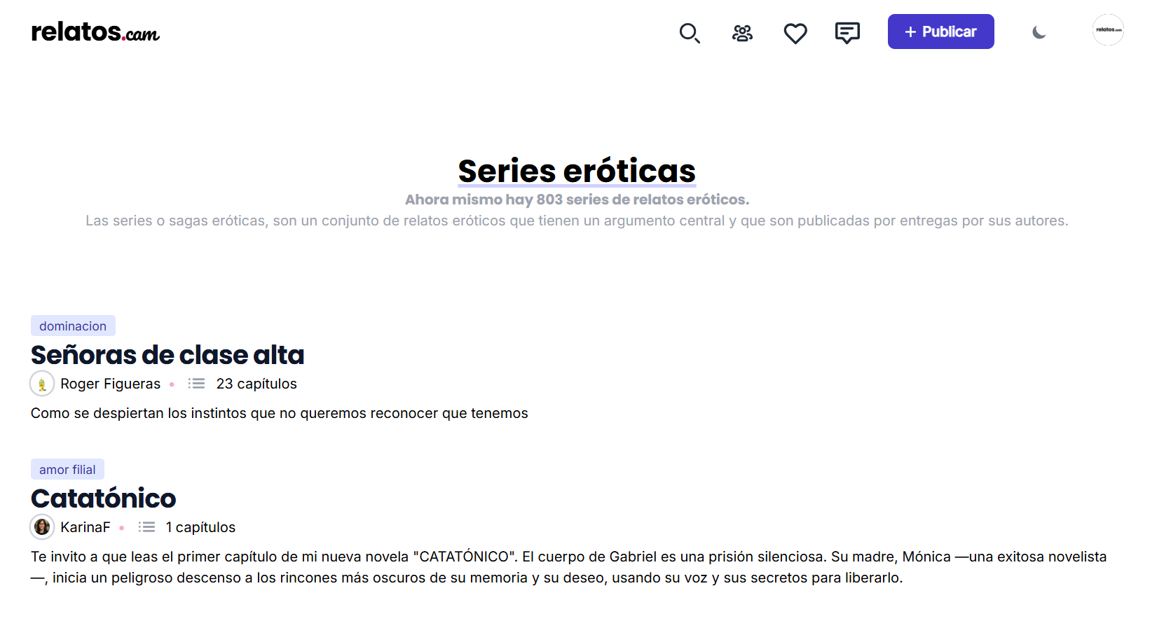 Cómo publicar series de relatos eróticos